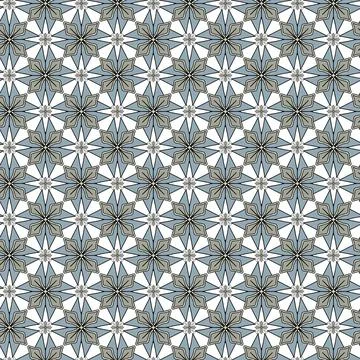 Geometric green seamless pattern black on white background Stock Illustration