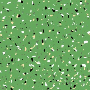 Geometric green terrazzo seamless pattern. Abstract colourful modern background Stock Illustration