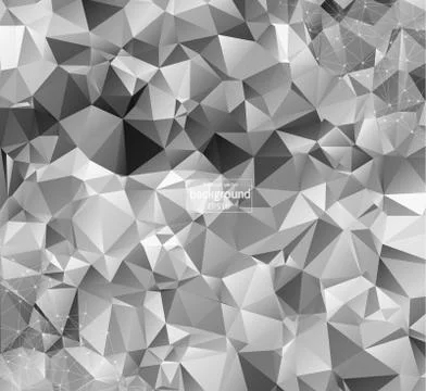 Geometric grey background molecule and communication . Connected lines with d Stock Illustration