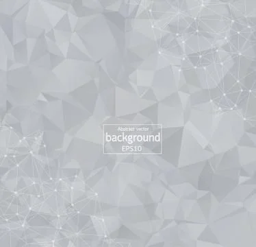 Geometric grey background molecule and communication . Connected lines with d Stock Illustration
