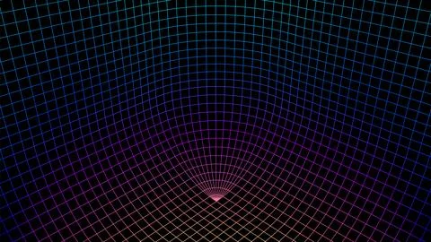 Geometric grid background with neon colored 80s styled mesh. Synthwave or Illustrazione stock