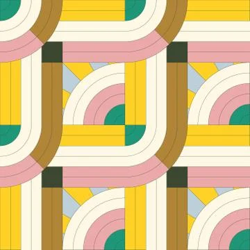 Geometric grid based intertwined pattern イラスト素材