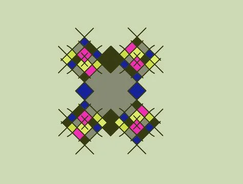 Geometric Grid Cross Pattern Light Green Background Art Stock Illustration