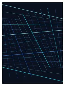 Geometric grid of crossing lines on dark blue background. Stockillustratie