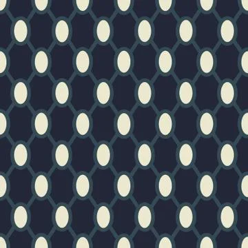 Geometric grid pattern with dark blue netted shapes seamless repeat. Stock Illustration