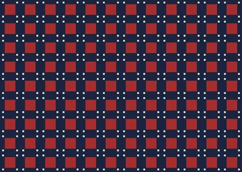 Geometric grid pattern featuring bold crimson red squares 스톡 일러스트