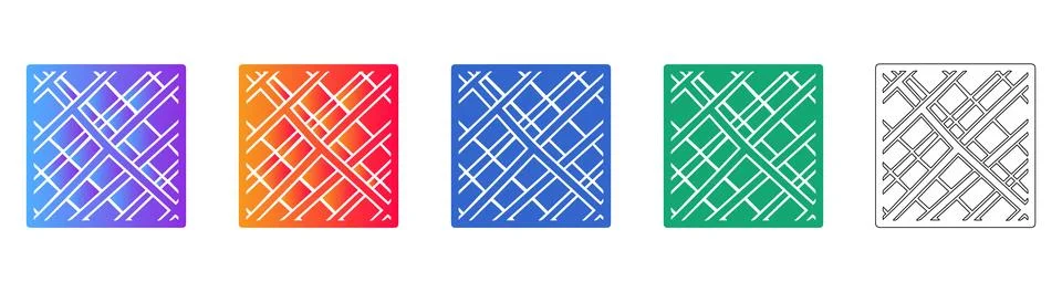 Geometric Grid Pattern Icons Illustrazione stock