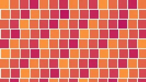 Geometric grid pattern with maroon orange and peach squares Stock Illustration