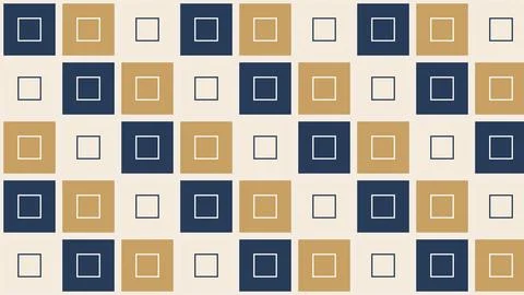 Geometric grid pattern with navy blue beige squares and white cutouts Stock Illustration