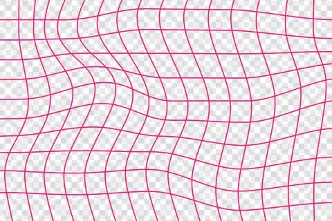 Geometric grid pattern. Pink lines on transparent background. Stock Illustration
