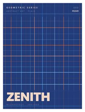 Geometric grid pattern with text, abstract plaid design, modern graphic art. 스톡 일러스트