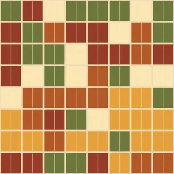 Geometric grid pattern with vertical stripes in autumn colors on neutral ba.. Stock Illustration