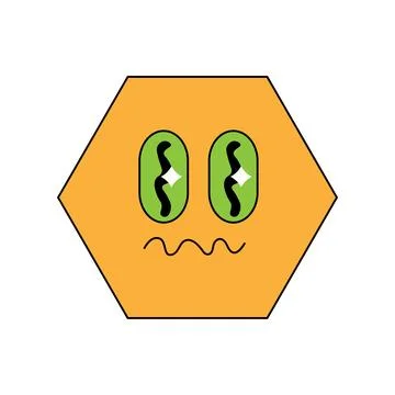 Geometric groovy psychedelic character.  vector illustration Stock Illustration