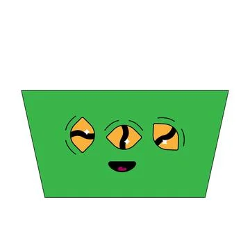 Geometric groovy psychedelic character.  vector illustration Stock Illustration