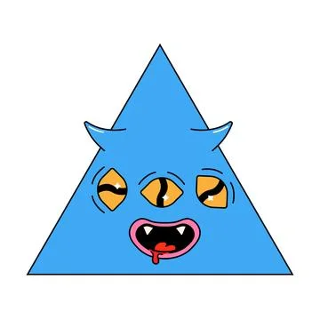 Geometric groovy psychedelic character.  vector illustration Illustrazione stock