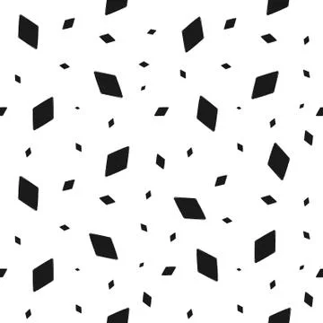 Geometric grunge seamless pattern of black rhomb confetti Stock Illustration