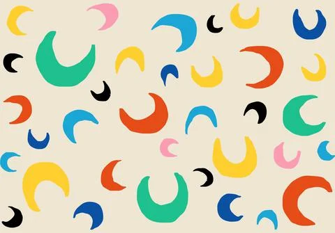 Geometric Half Moon Modern Abstract Background Design Stock Illustration