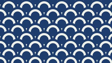 Geometric half-moon shapes pattern on dark blue background Stock Illustration