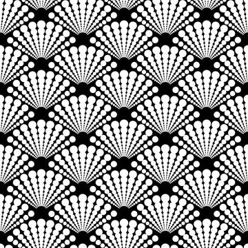 Geometric halftone circles. Seamless vector illustration. Stock Illustration