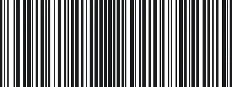 Geometric halftone pattern with straight lines in retro barcode style. Thin.. Stock Illustration