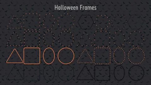 Geometric Halloween Frames Set Stock Illustration
