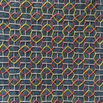 Geometric Hand Embroidery Texture. Stock Photos