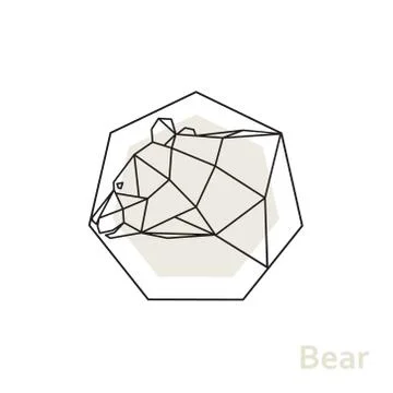 Geometric head bear Stock Illustration