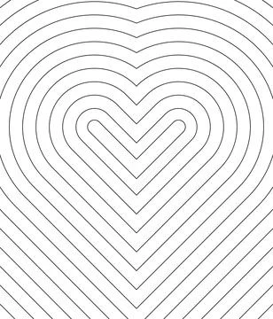 Geometric Heart Pattern Coloring Page for Kids and Adults Simple Line Art Stock Illustration