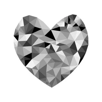 Geometric Heart Polygon Background . Retro triangle background. Stock Illustration
