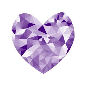 Geometric Heart Polygon Background . Retro triangle background. Stock Illustration