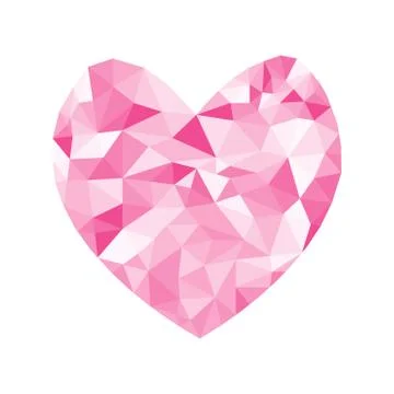 Geometric Heart Polygon Background . Retro triangle background. Stock Illustration