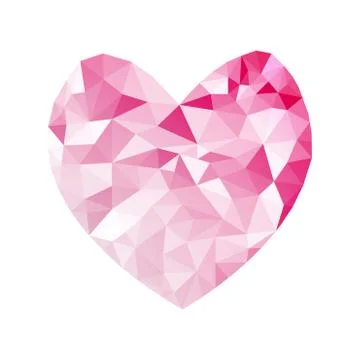 Geometric Heart Polygon Background . Retro triangle background. Illustrazione stock