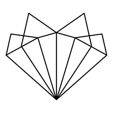 Geometric heart shape vector illustration. Simple linear icon, valentine's da Stock Illustration