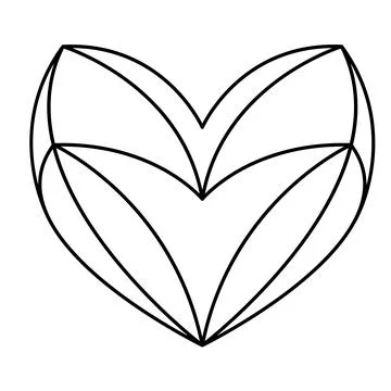 Geometric heart shape vector illustration. Love symbol. Simple linear icon, v Stock Illustration