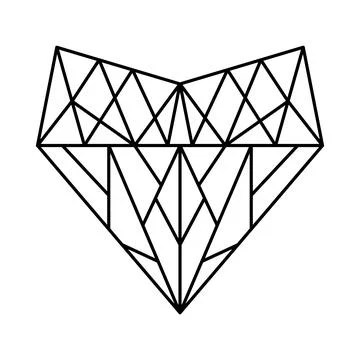 Geometric heart shape vector illustration. Love symbol. Simple linear icon, v Stock Illustration