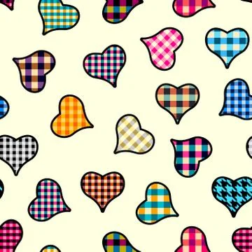 Geometric hearts pattern. Stock-Illustration