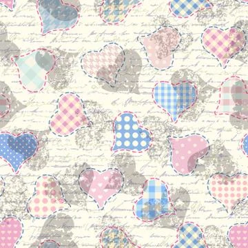 Geometric hearts pattern. Illustrazione stock