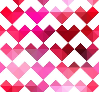 Geometric hearts pattern. Illustrazione stock