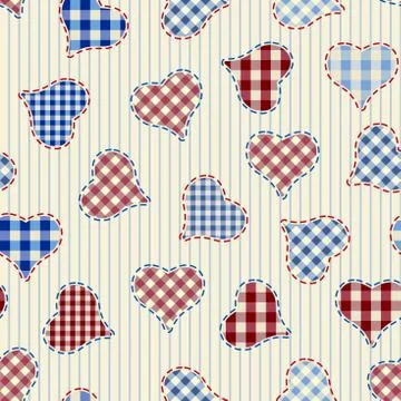 Geometric hearts pattern. Stockillustratie