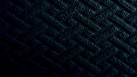 Geometric herringbone weave deep teal velvet upholstery texture with diagon.. Stock Photos