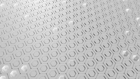 Geometric hexagon block wall moving background. Light bright chameleon colors Stock Footage 119647205