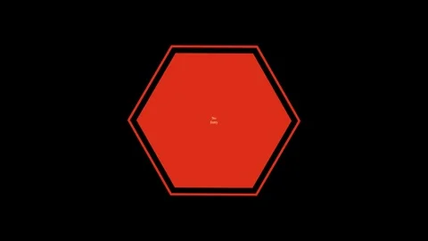 Geometric hexagon with central red point stands out against . Hexagon with .. Stock Footage 337567399