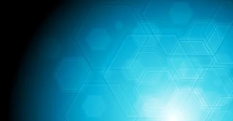 Geometric hexagon elements on blue background Illustrazione stock