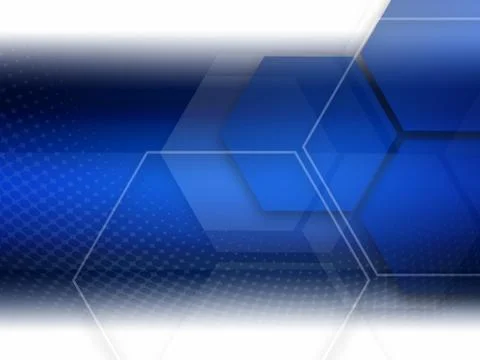 Geometric hexagon elements on blue background Illustrazione stock