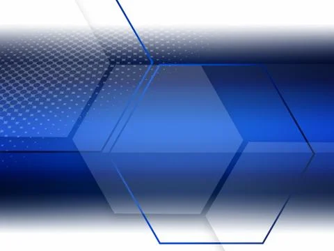 Geometric hexagon elements on blue background Stock Illustration
