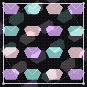 Geometric hexagon envelope icons pattern modern design Stock Illustration