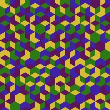Geometric hexagon pattern abstract colorful design with purple blue green y.. Stock Illustration