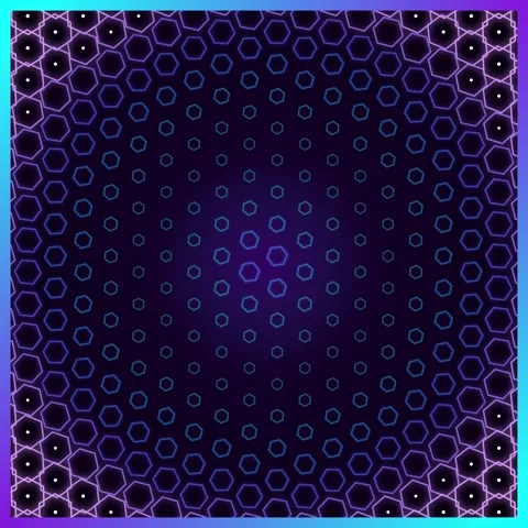 Geometric Hexagon Pattern Animation with Purple and Blue Gradient Glow Stock Footage 347265811