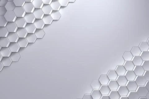 Geometric hexagon pattern background. 3D rendering Stock Illustration