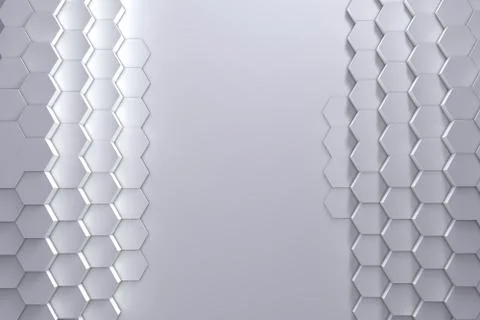 Geometric hexagon pattern background. 3D rendering Illustrazione stock
